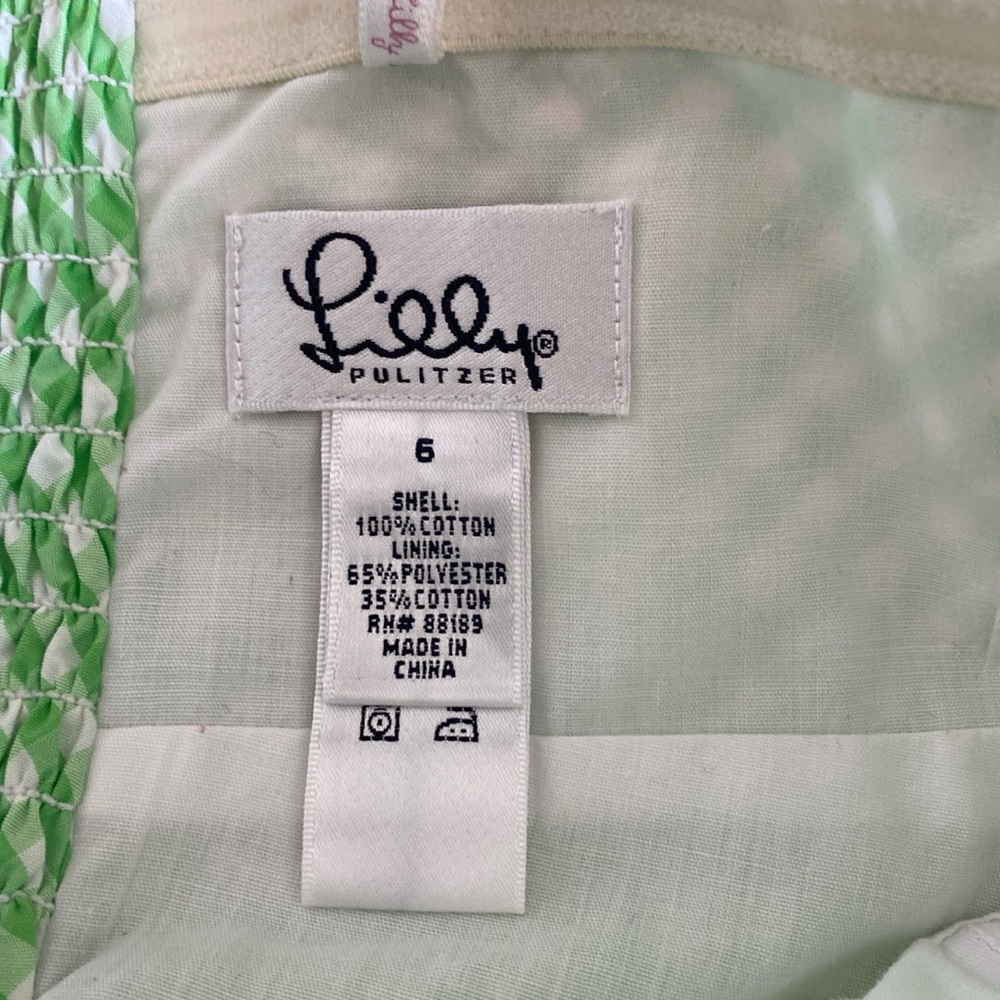 Lily Pulitzer strapless, scallop bottom top